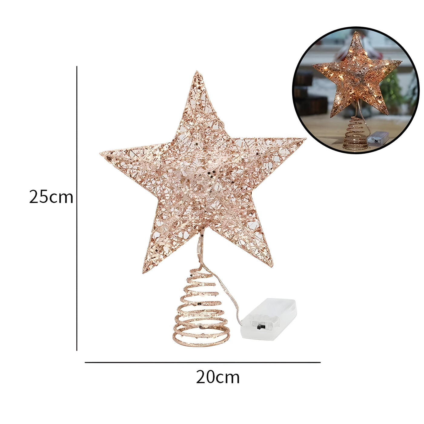 Christmas Tree Toppers - Light-Up LED Star Topper Christmas Tree-Grace Aura