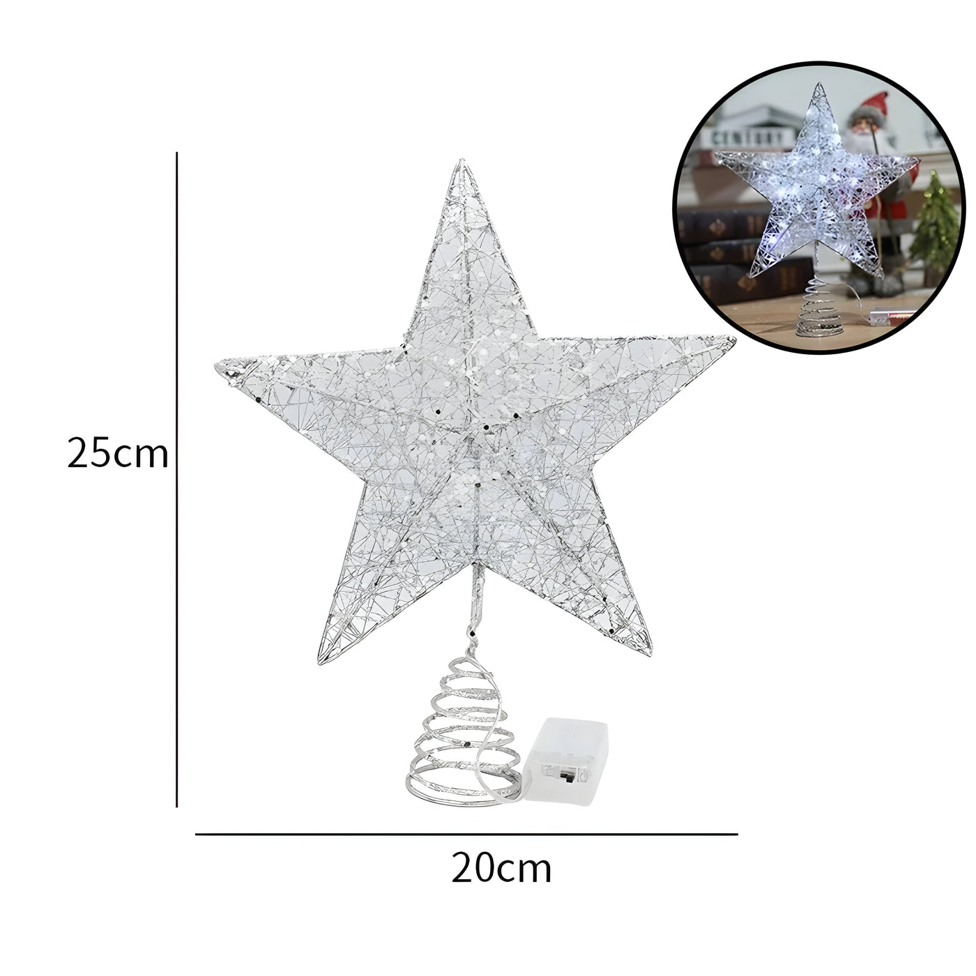 Christmas Tree Toppers - Light-Up LED Star Topper Christmas Tree-Grace Aura