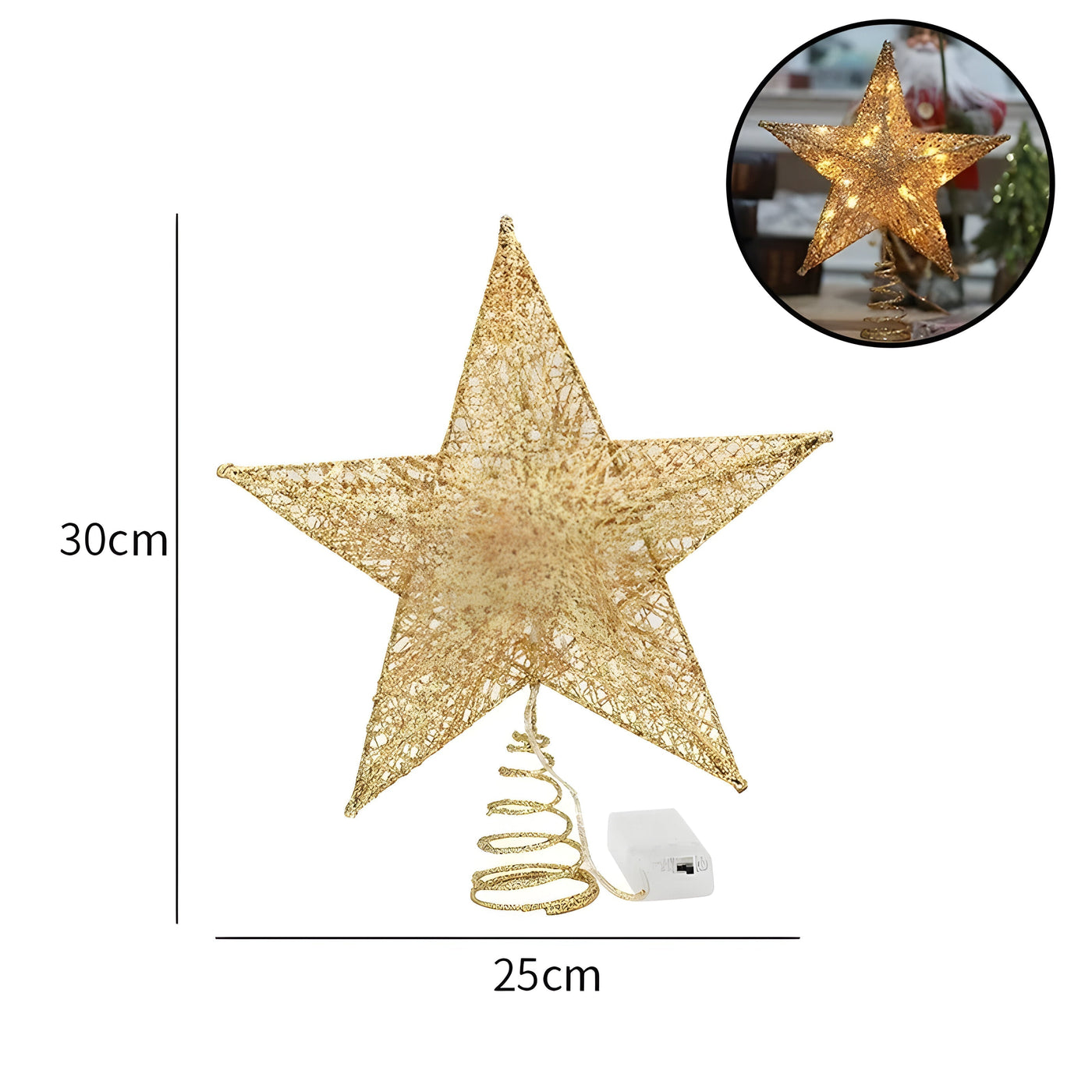 Christmas Tree Toppers - Light-Up LED Star Topper Christmas Tree-Grace Aura