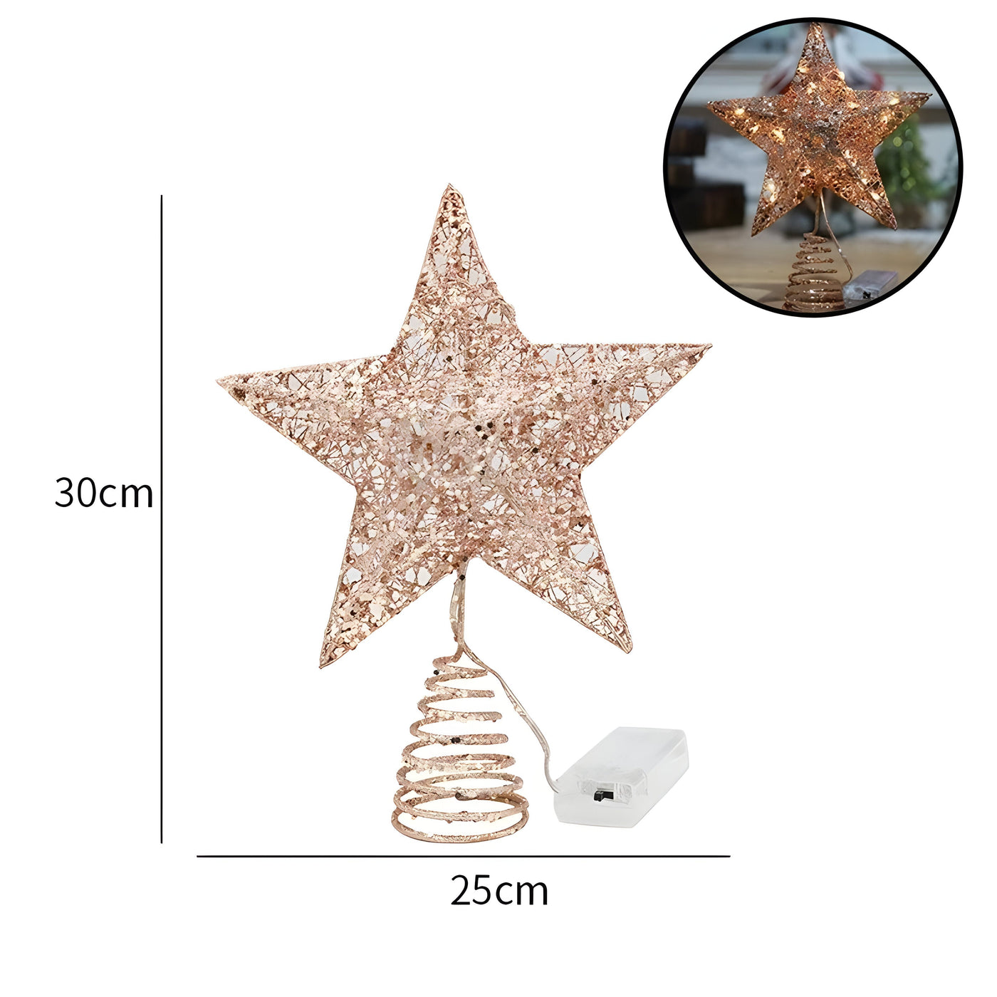 Christmas Tree Toppers - Light-Up LED Star Topper Christmas Tree-Grace Aura