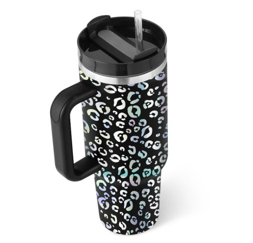 Christmas Tumbler - Insulated Christmas Travel Mug with Handle and Straw-Grace Aura