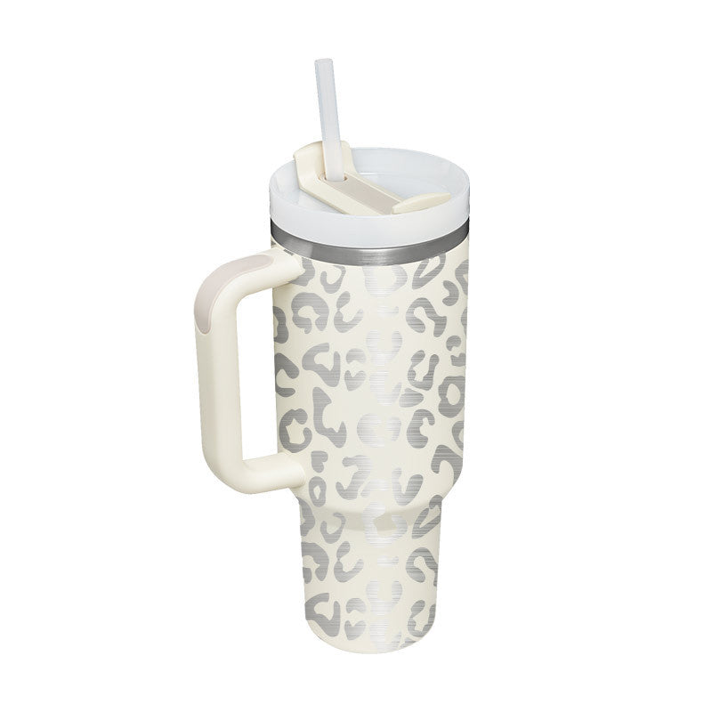 Christmas Tumbler - Insulated Christmas Travel Mug with Handle and Straw-Grace Aura