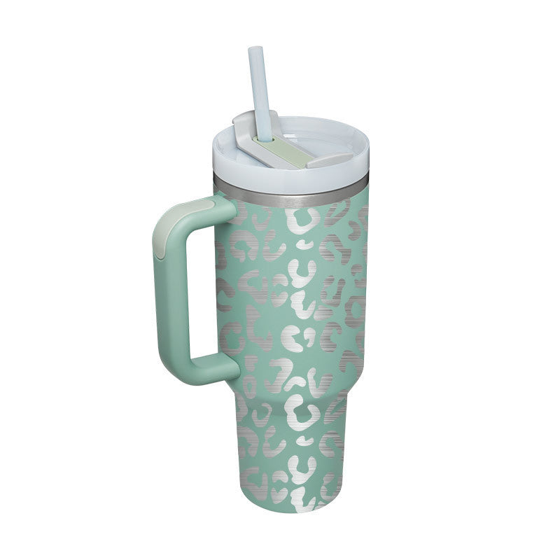 Christmas Tumbler - Insulated Christmas Travel Mug with Handle and Straw-Grace Aura