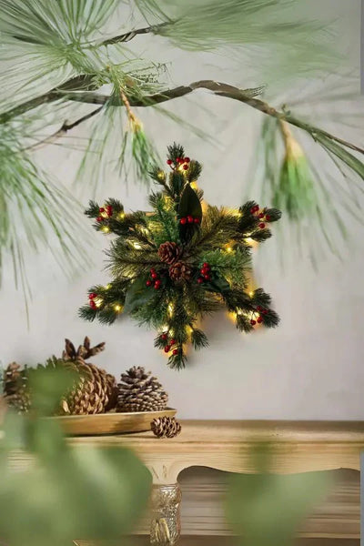 Christmas Wall Decor - Pinecone - LED - Christmas Greenery - Christmas Wreath-Grace Aura