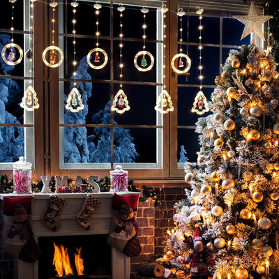 Christmas Window Lights | Hanging | Circle | Christmas Window Decorations | Christmas Lights-Grace Aura