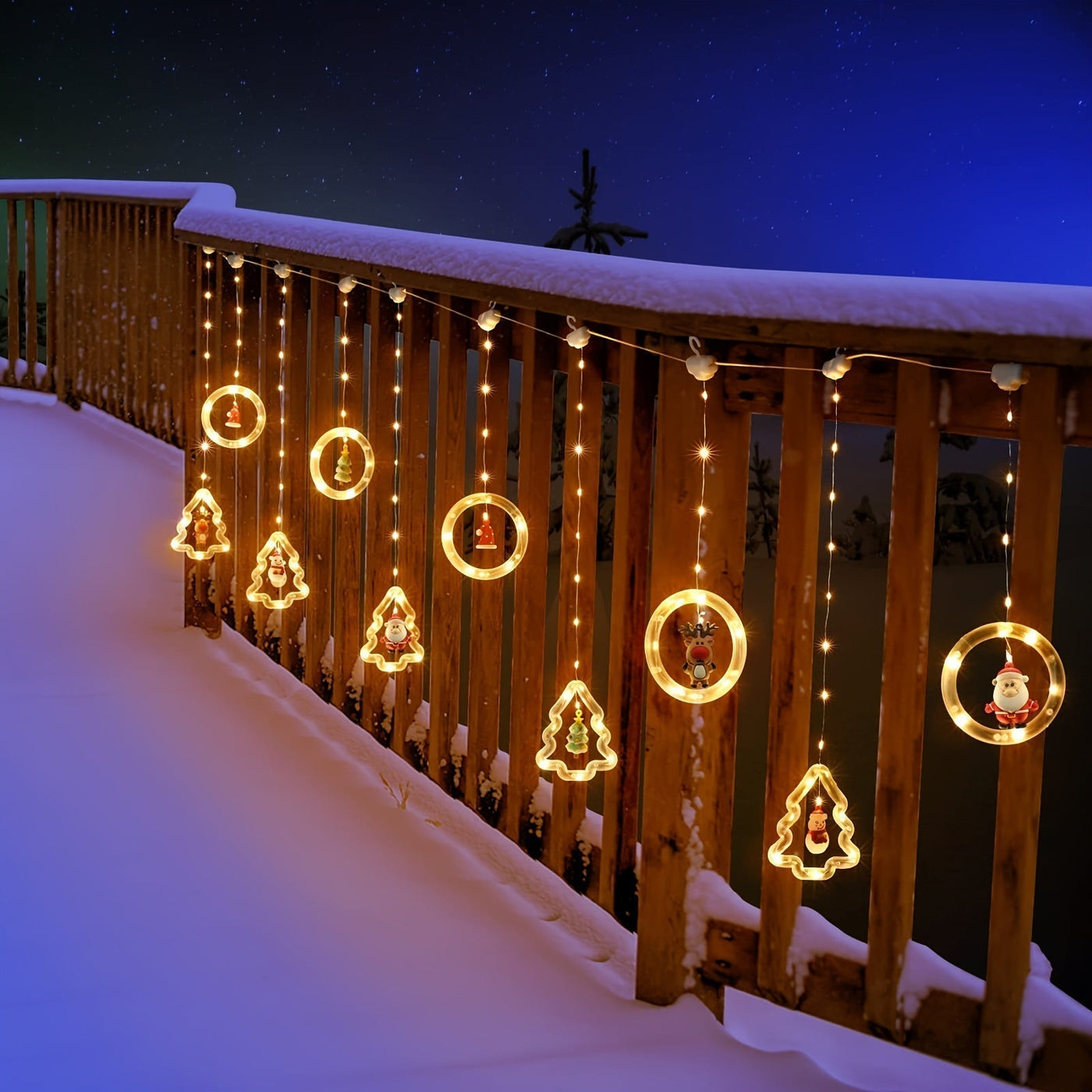 Christmas Window Lights | Hanging | Circle | Christmas Window Decorations | Christmas Lights-Grace Aura
