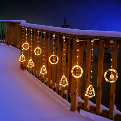 Christmas Window Lights | Hanging | Circle | Christmas Window Decorations | Christmas Lights-Grace Aura