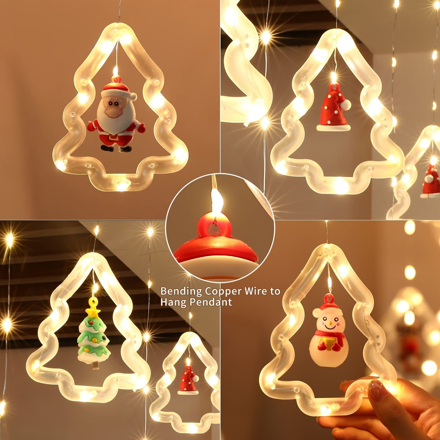 Christmas Window Lights | Hanging | Circle | Christmas Window Decorations | Christmas Lights-Grace Aura