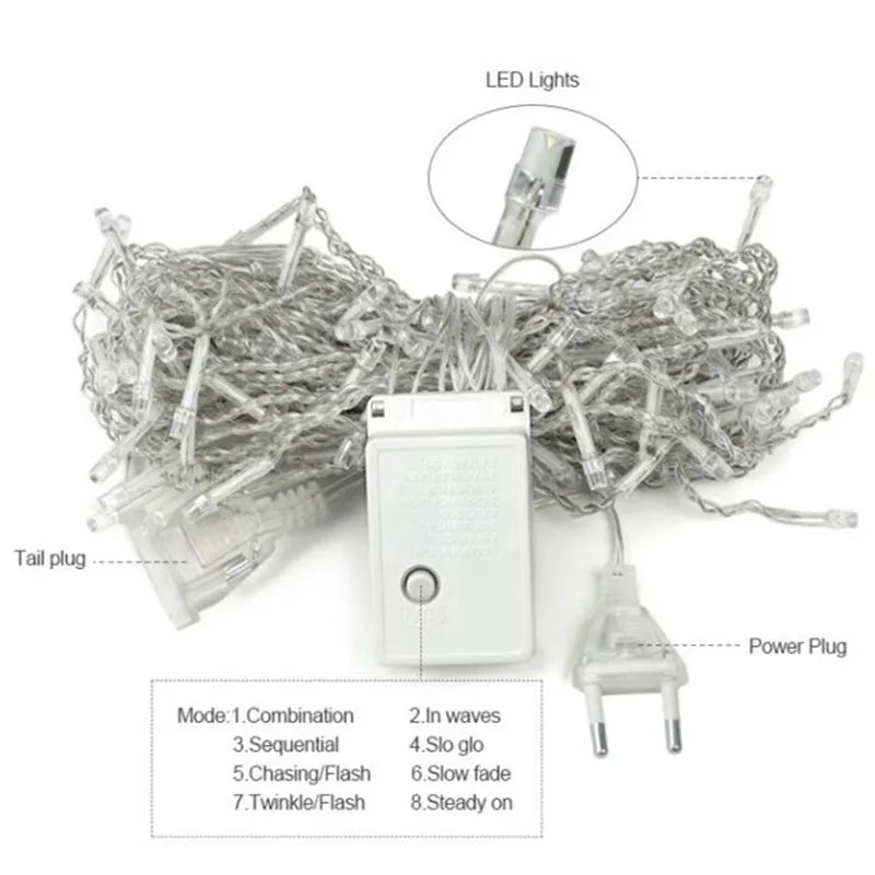 Christmas Window Lights - Hanging Indoor Outdoor Christmas String Lights-Grace Aura