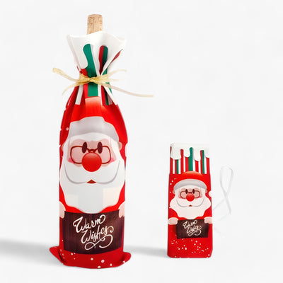 Christmas Wine Bottle Cover - Festive Holiday Wine Bottle Bag-Grace Aura