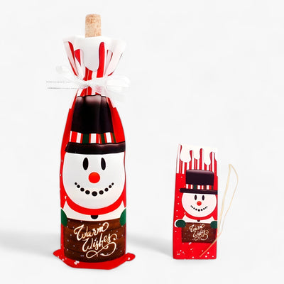 Christmas Wine Bottle Cover - Festive Holiday Wine Bottle Bag-Grace Aura