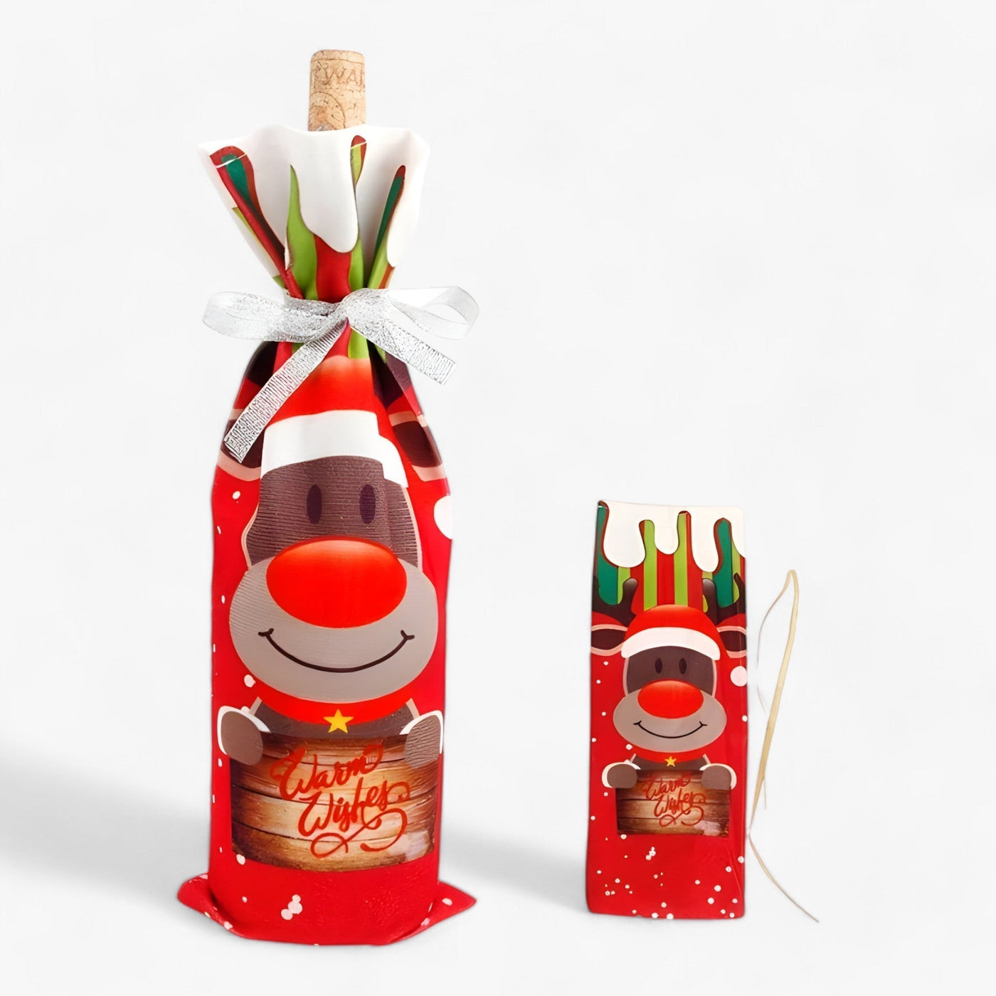 Christmas Wine Bottle Cover - Festive Holiday Wine Bottle Bag-Grace Aura