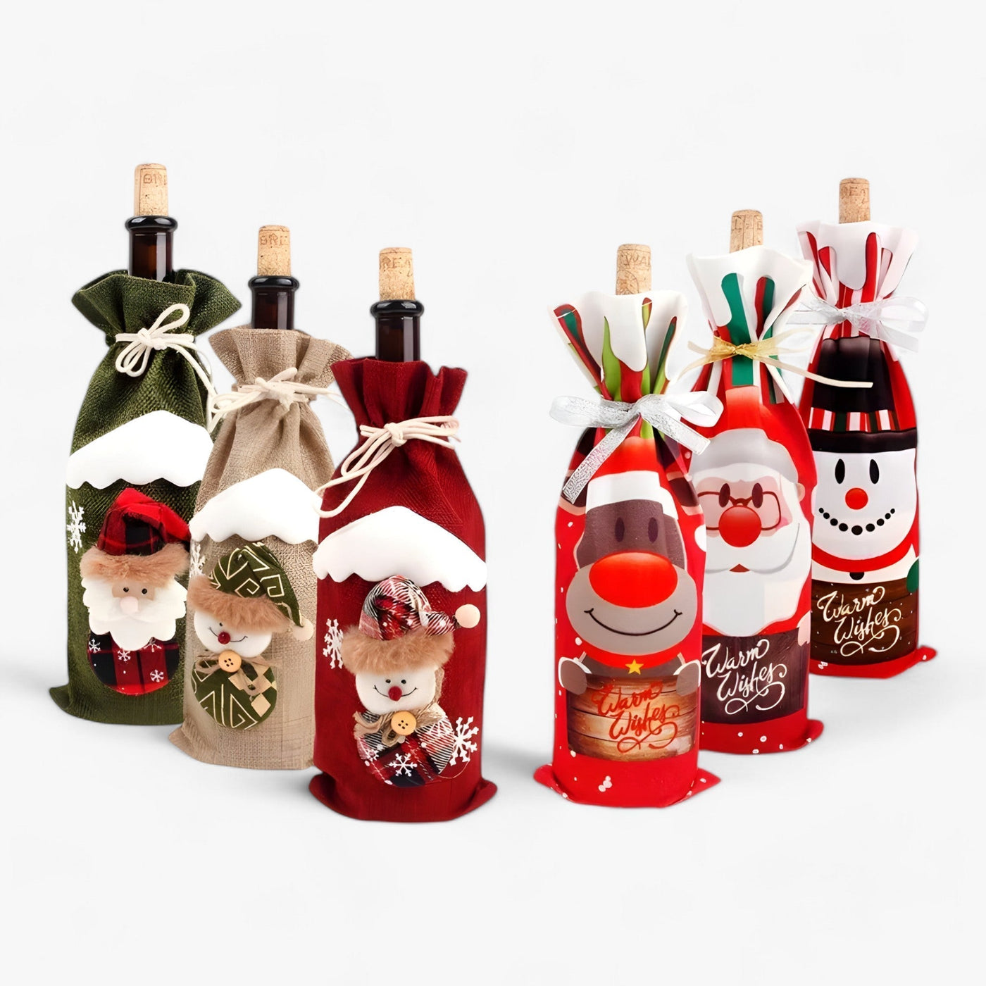 Christmas Wine Bottle Cover - Festive Holiday Wine Bottle Bag-Grace Aura