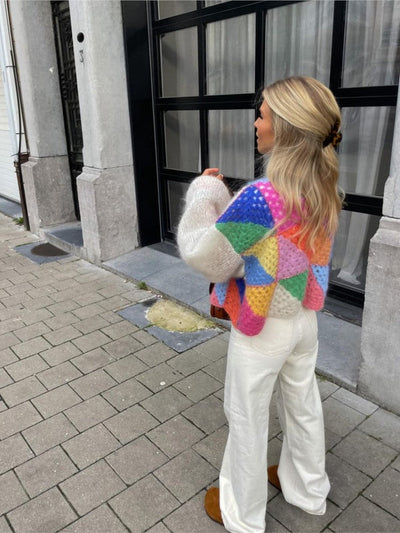 Chunky Cardigan | Cropped | Open Front | Knitted Cardigan | Women's Clothing-Grace Aura