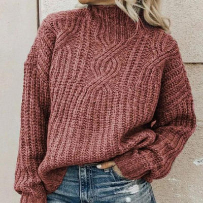 Chunky Sweater | Oversized | Turtleneck | Knitted Jumper | Women's Jumper-Grace Aura