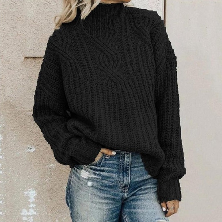 Chunky Sweater | Oversized | Turtleneck | Knitted Jumper | Women's Jumper-Grace Aura