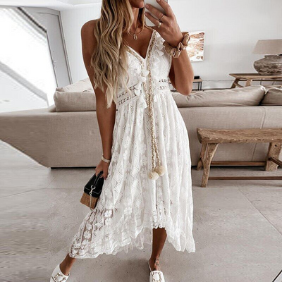 Clara White Summer Dress-Grace Aura