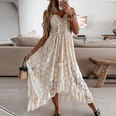 Clara White Summer Dress-Grace Aura
