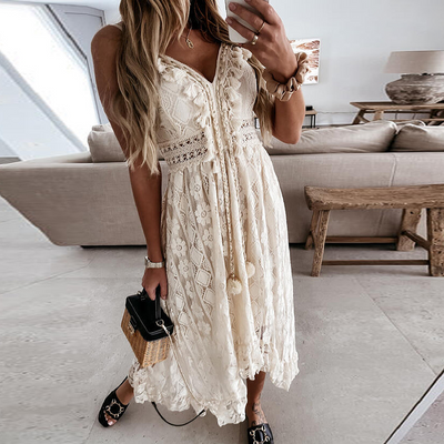 Clara White Summer Dress-Grace Aura