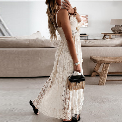 Clara White Summer Dress-Grace Aura