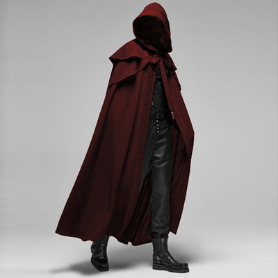 Cloak - Hooded - Open Front - Long Cape - Outerwear-Grace Aura