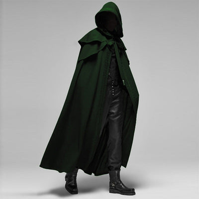 Cloak - Hooded - Open Front - Long Cape - Outerwear-Grace Aura