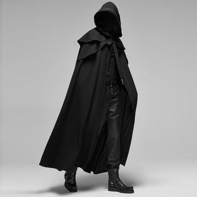 Cloak - Hooded - Open Front - Long Cape - Outerwear-Grace Aura