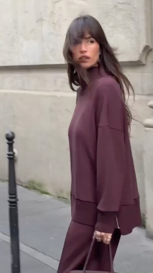 Co-Ord Set - Burgundy - Oversized Pullover - Jogger Set - Women's Loungewear-Grace Aura