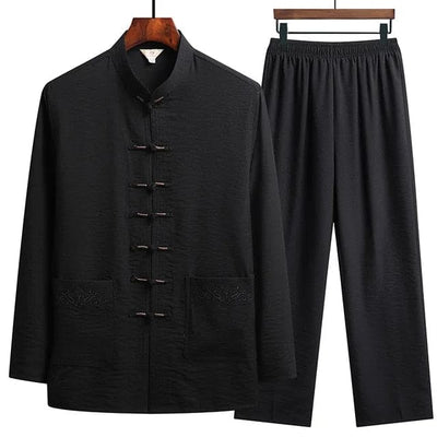 Co-Ord Set - Women's Eastern Long Sleeve Linen Two-Piece Set-Grace Aura