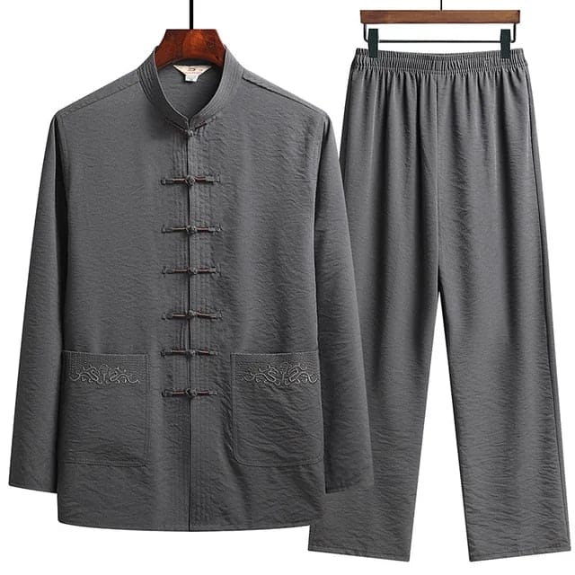 Co-Ord Set - Women's Eastern Long Sleeve Linen Two-Piece Set-Grace Aura