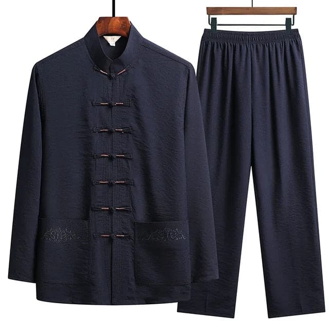 Co-Ord Set - Women's Eastern Long Sleeve Linen Two-Piece Set-Grace Aura