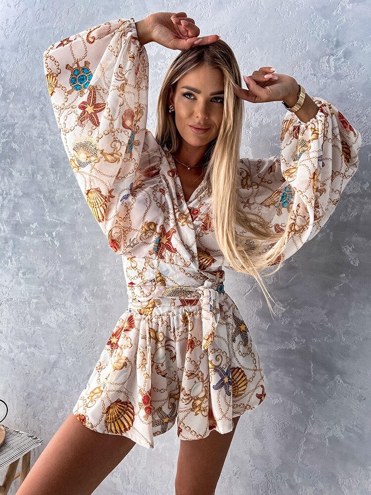 Co-Ord Set - Women's Flowy Two-Piece Shorts and Blouse Summer Set-Grace Aura