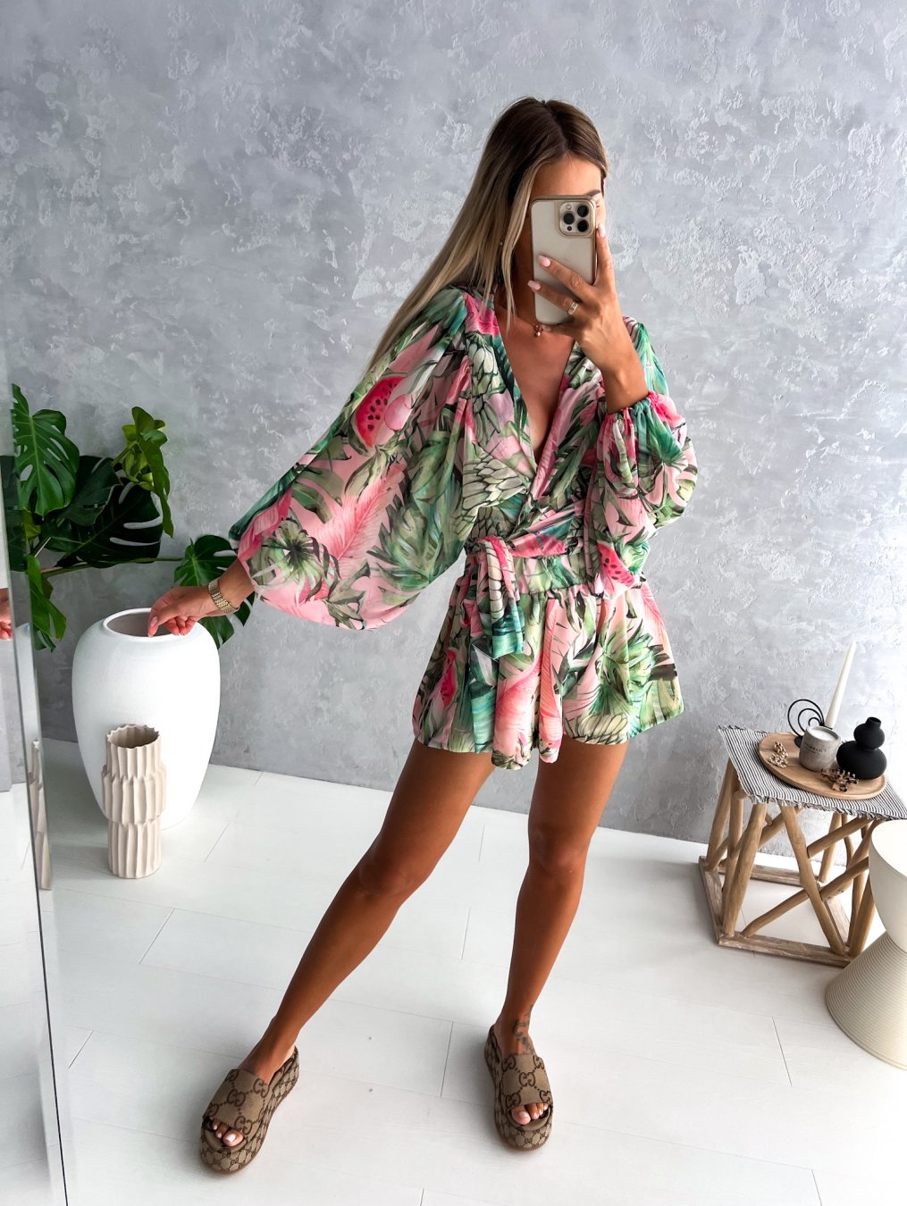 Co-Ord Set - Women's Flowy Two-Piece Shorts and Blouse Summer Set-Grace Aura