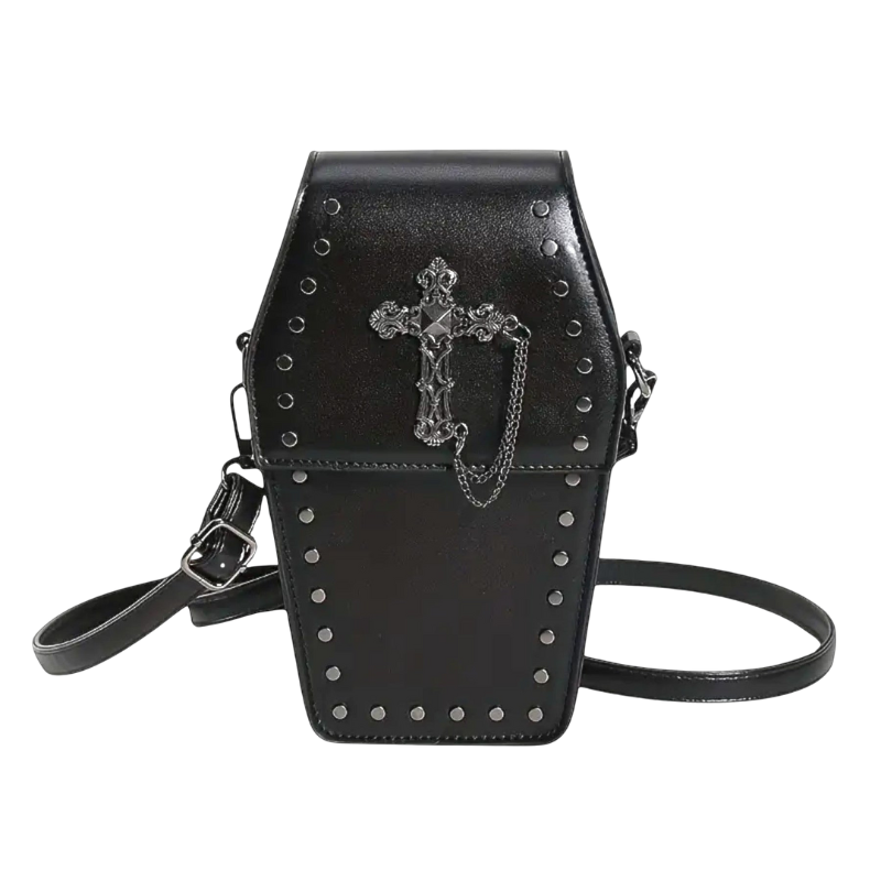 Coffin Bag | Small | Crossbody | Gothic Bag | Halloween Bag-Grace Aura