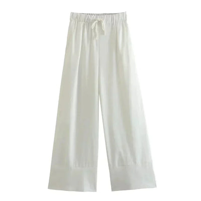 Coord Set - Linen - Wide Leg - Halterneck - Two-Piece Set - Women's Summer Clothes-Grace Aura