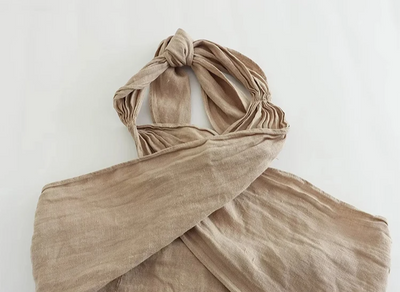 Coord Set - Linen - Wide Leg - Halterneck - Two-Piece Set - Women's Summer Clothes-Grace Aura