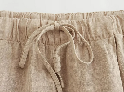 Coord Set - Linen - Wide Leg - Halterneck - Two-Piece Set - Women's Summer Clothes-Grace Aura