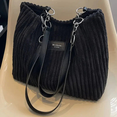 Corduroy Bag - Large - Canvas - Shoulder Bag - Tote Bag -Grace Aura