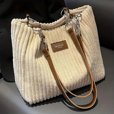 Corduroy Bag - Large - Canvas - Shoulder Bag - Tote Bag -Grace Aura