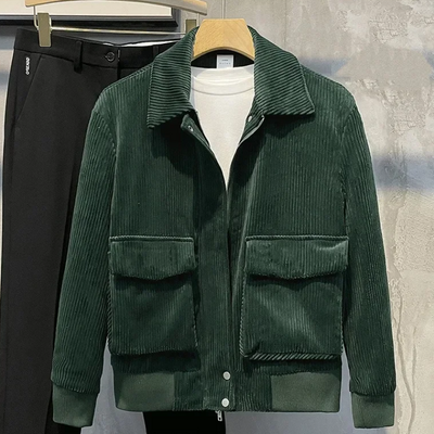 Corduroy Jacket - Pockets - Short - Chord Jackets - Men's Jacket-Grace Aura