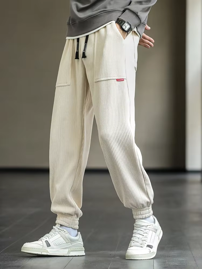 Corduroy Pants - Baggy - Loose Fit - Corduroy Joggers - Men's Joggers-Grace Aura