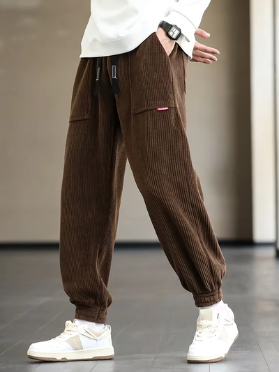 Corduroy Pants - Baggy - Loose Fit - Corduroy Joggers - Men's Joggers-Grace Aura