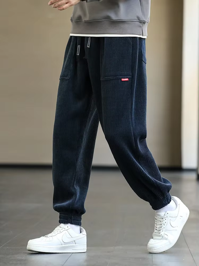 Corduroy Pants - Baggy - Loose Fit - Corduroy Joggers - Men's Joggers-Grace Aura