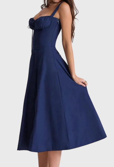 Corset Dress - Sleeveless - Slit - Midi Dress - Summer Dress-Grace Aura