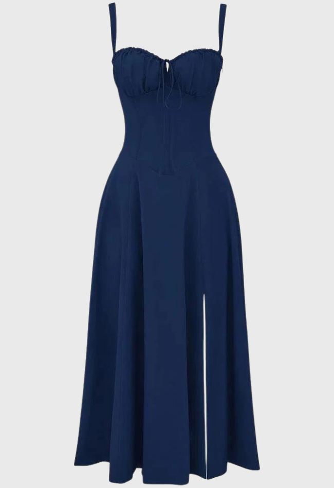 Corset Dress - Sleeveless - Slit - Midi Dress - Summer Dress-Grace Aura