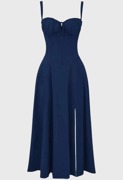 Corset Dress - Sleeveless - Slit - Midi Dress - Summer Dress-Grace Aura