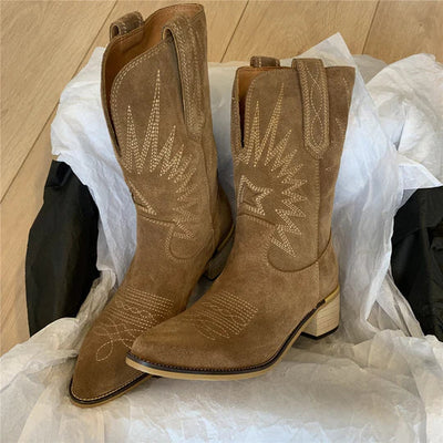 Cowgirl Boots - Western - Block Heel - Cowboy Boots - Women's Boots-Grace Aura