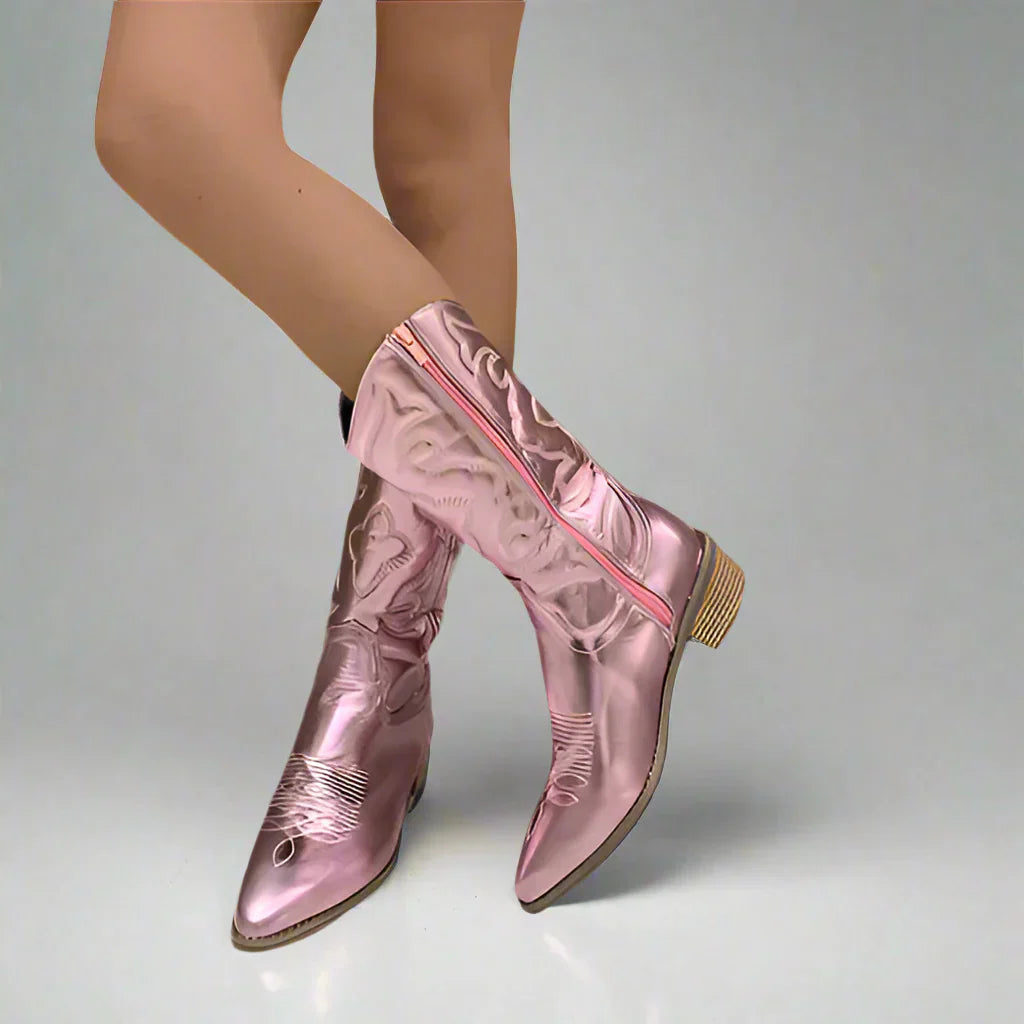Cowgirl Boots - Western - Block Heel - Cowboy Boots - Women's Boots-Grace Aura