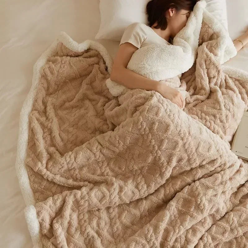 Cozy Sherpa Blanket - Fluffy - Winter - Plush Blanket - Fleece Blanket-Grace Aura
