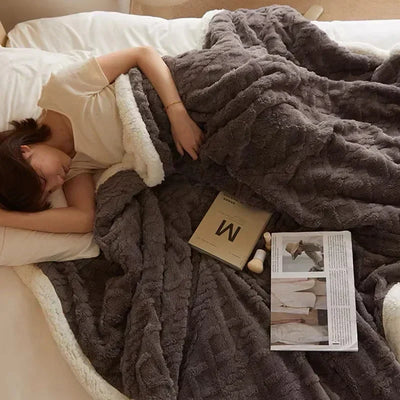 Cozy Sherpa Blanket - Fluffy - Winter - Plush Blanket - Fleece Blanket-Grace Aura